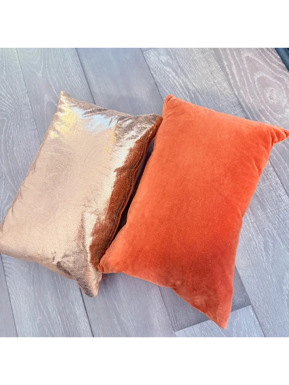 CB2 lumbar rose gold throw pillows